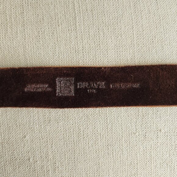 🇨🇦 Vintage BRAVE Dark Brown Leather Belt – Made in Canada & Italy - Picture 7 of 9